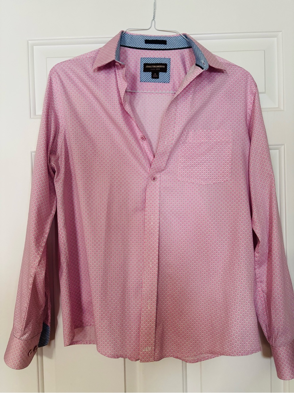 Johnston & Murphy Light Pink Micro-Print Dress Shirt